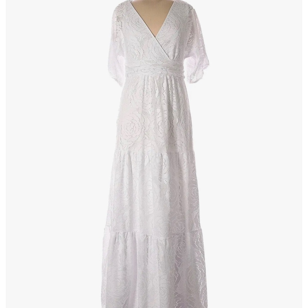 NWT! Lilly Pulitzer Parigi Maxi Dress Bungalow Blossom Lace White Size L (Large)
